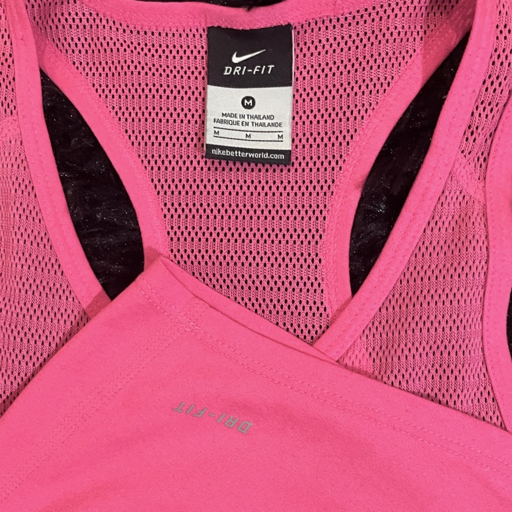 NIKE Racerback Dri-Fit Mesh Active Tank Top Med - Picture 4 of 9